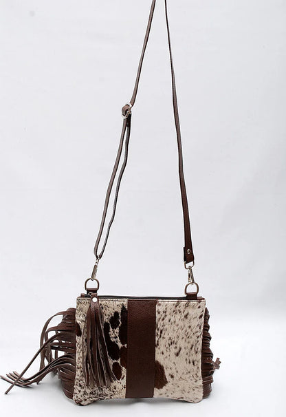 Real Cowhide Crossbody Purse With Fringes