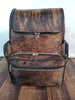 Dark Brown Cowhide Backpack with Hair On Hide