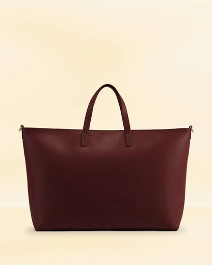 Dark Leather Shoulder Bag for Women With Pockets Brown