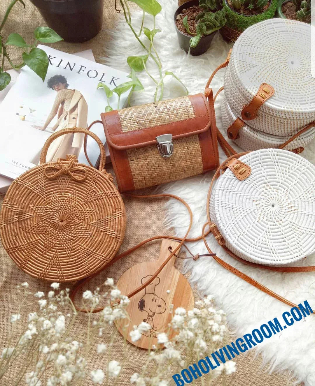 Round Rattan Bag Handmade in Bali for Women