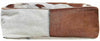 Brown white cowhide handbag set real leather wallet