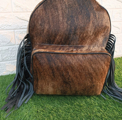 Small Cowhide Backpack Hair On Hide Leather