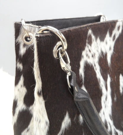 Cowhide Purse Black White