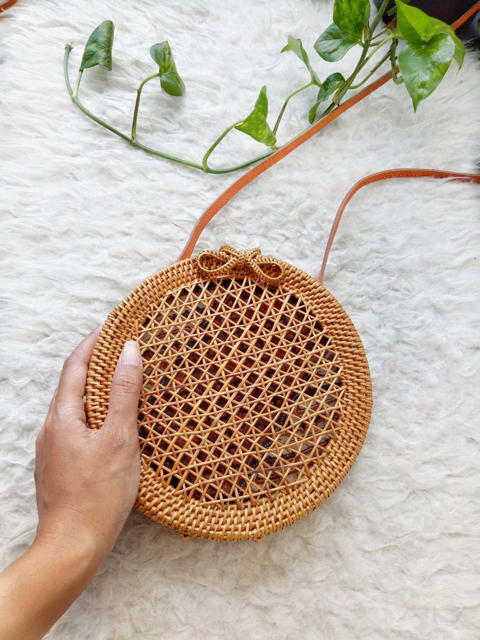 Noosa Rattan roundie Bag