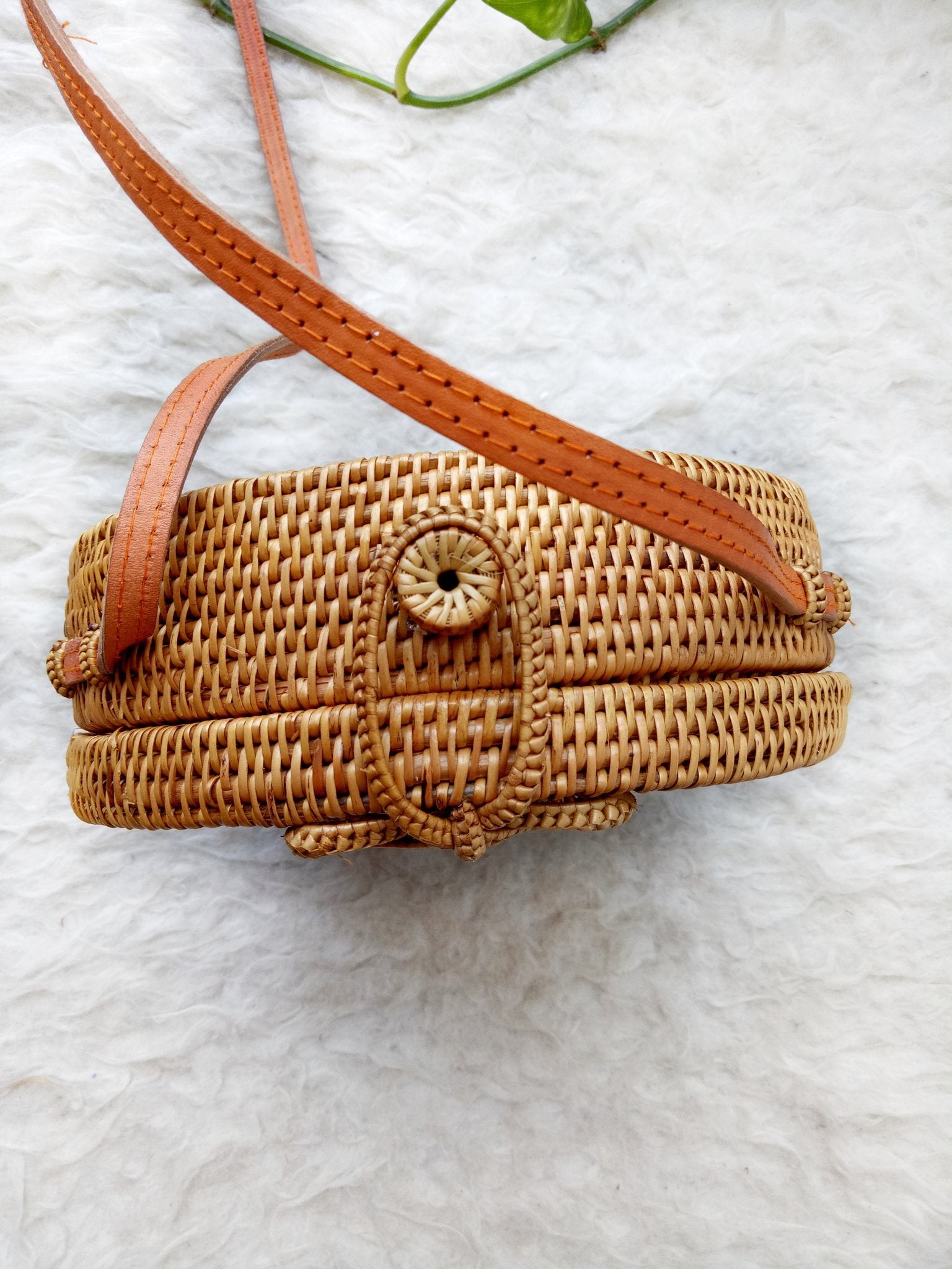 large round straw bags