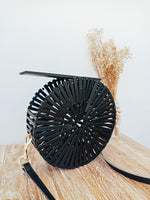 Brown Handwoven Round Rattan Bag Bali - Ata Grass Bag - Straw Shoulder Bag - Handmade Straw Bag - Women Summer Bag - Valentines Bag