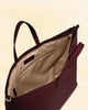 Dark Leather Shoulder Bag for Women With Pockets