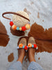 Handmade Rattan Pompom Shoulder Bag for Summer
