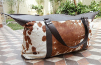 Embrace adventure with a cowhide duffle bag, your trusted companion for every expedition.