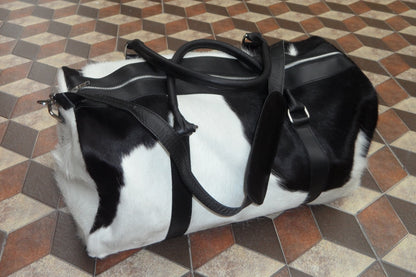 Pony Fur Duffel Bag Black White