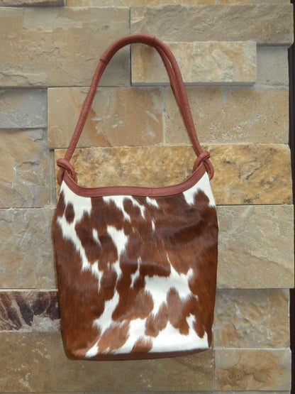 Black White Cowhide Shoulder Purse