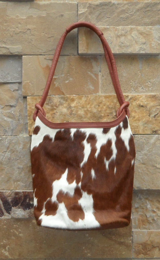 Black White Cowhide Shoulder Purse