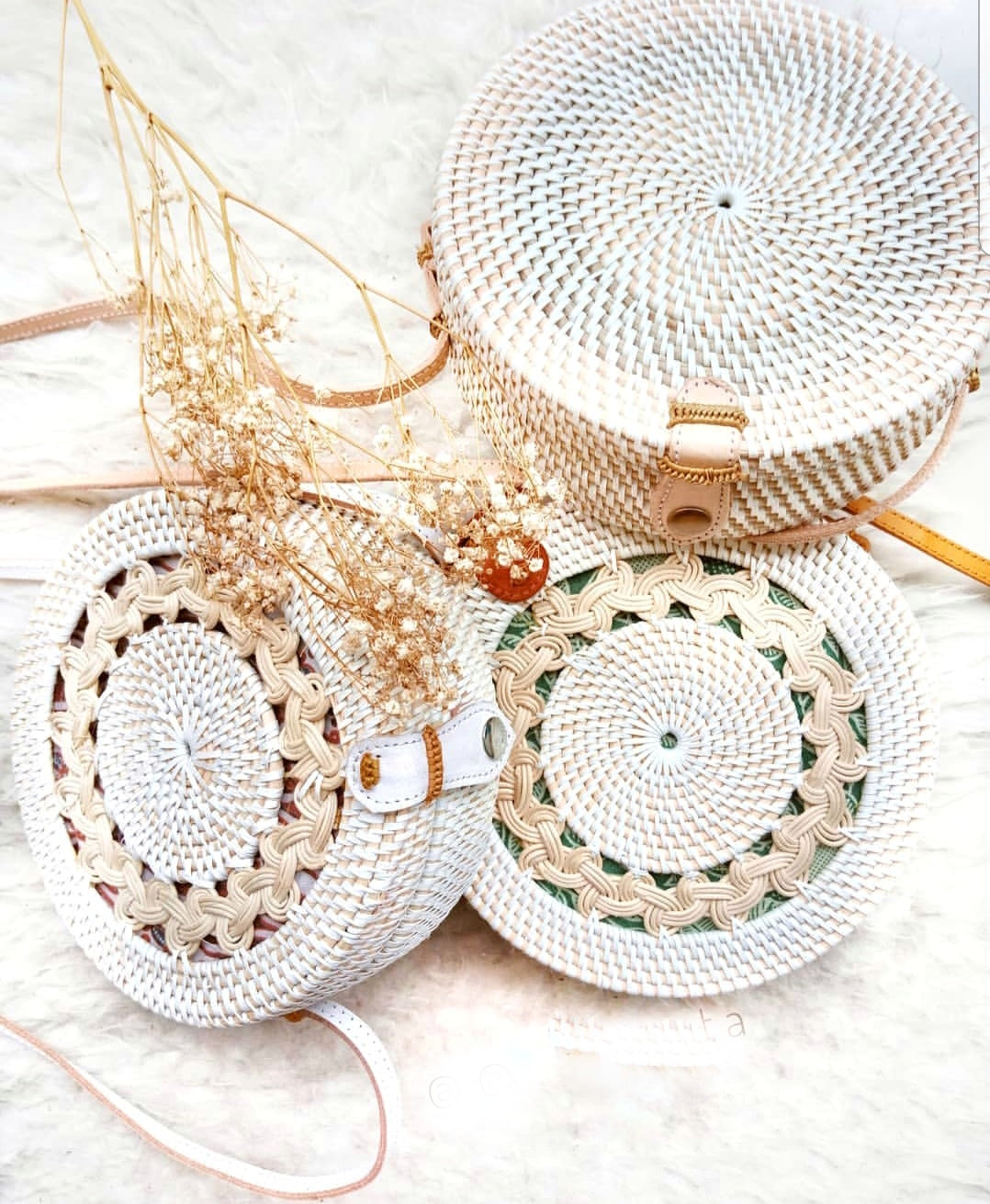 round rattan bag outfit