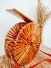 Rattan Bucket Bag Bamboo Crossbody Tan