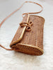 Handmade Small Rattan Crossbody Bag with Batik Lining