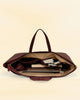Dark Leather Shoulder Bag for Women With Pockets