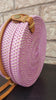 Pink round rattan bag bali crossbody handmade