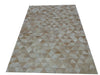 Beige Cowhide Patchwork Rug
