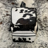 Western Black White Cowhide Backpack Hair On Hide