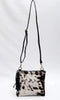 black white cowhide crossbody bag for women leather purse