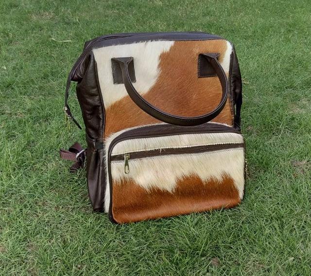 Cowhide Diaper Bag Backpack Western