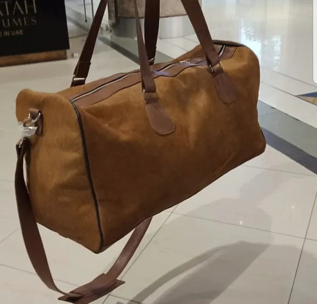 Cowhide Luggage Bag Travel Duffle Leather Carryall