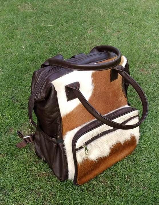 Cowhide Diaper Bag Backpack Western