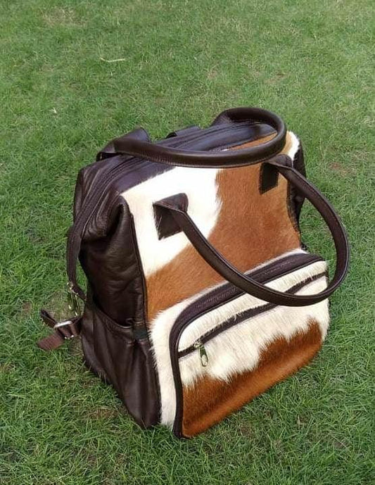 Cowhide Diaper Bag Backpack Western