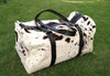 Cowhide Duffle Bag Hair On Hide Travel Bag Black White