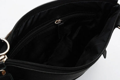 black white cowhide crossbody bag for women leather purse