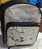 Black White Cowhide Backpack Mini Western Bag More White
