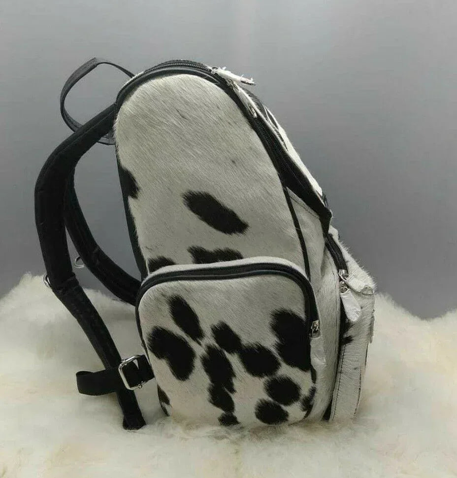 Cowhide Skin Backpack Hair On Hide Leather Travel Backpack