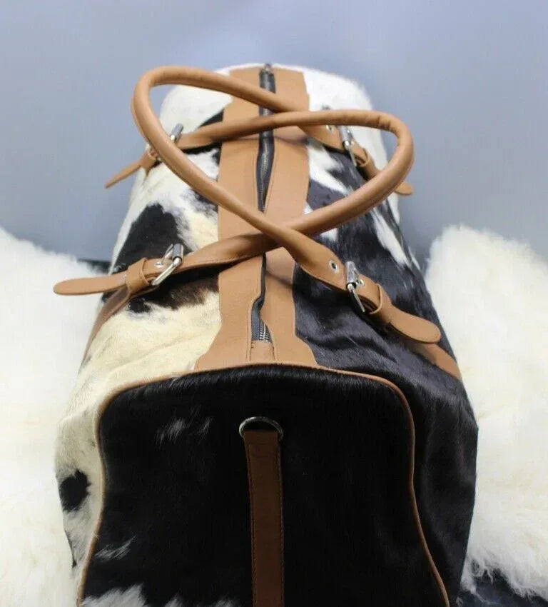 Cowhide Holdall Leather Weekender Bag – Hair On Hide Travel Duffle