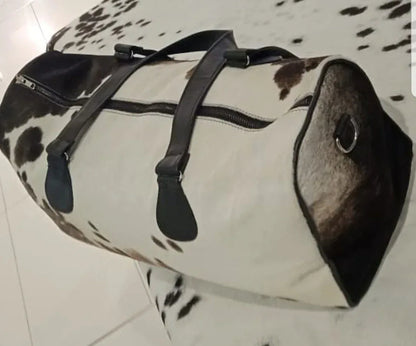 Cowhide Weekender Travel Bag Leather Duffle