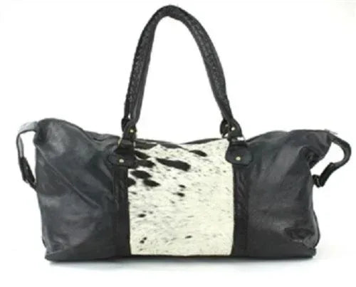 Cowhide Overnight Bag Travel Gym Duffle Leather