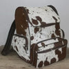 Cowhide Skin Backpack Hair On Hide Leather Travel Backpack Brown White