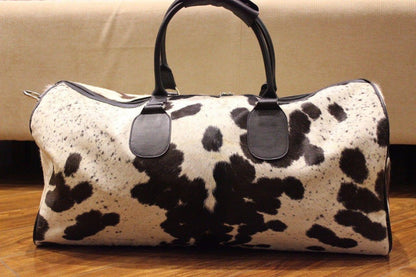 Cowhide Weekender Duffle Bag Hair On Hide Travel Bag