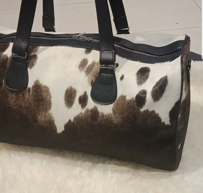 Cowhide Weekender Travel Bag Leather Duffle