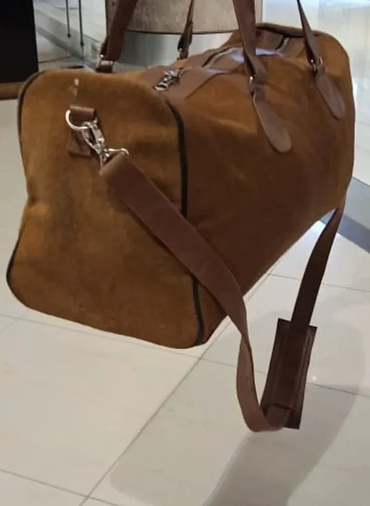 Cowhide Luggage Bag Travel Duffle Leather Carryall