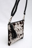 black white cowhide crossbody bag for women leather purse