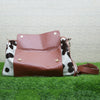 Cowhide Travel Duffel Bag Brown White Carry On Weekender