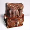 Cowhide backpack with fringe western leather backpack purse Brown