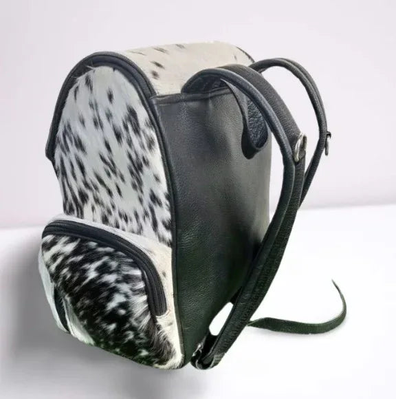 Cowhide backpack with fringe western leather backpack purse