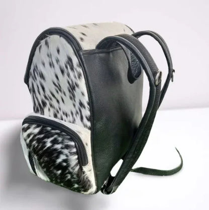 Cowhide backpack with fringe western leather backpack purse