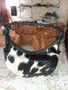 Cowhide Shoulder Purse Half Moon Hobo Cowhide Bag