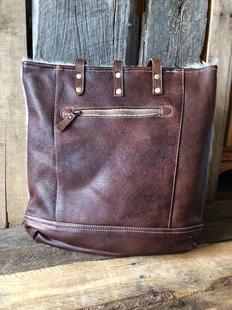 Cowhide Shoulder Bag Real Hair On Leather Handbag