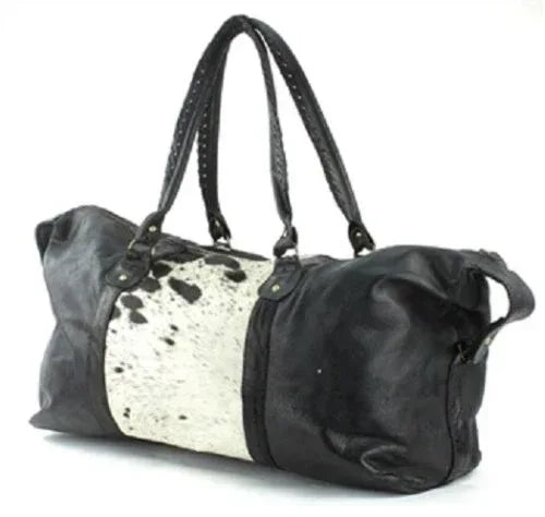 Cowhide Overnight Bag Travel Gym Duffle Leather