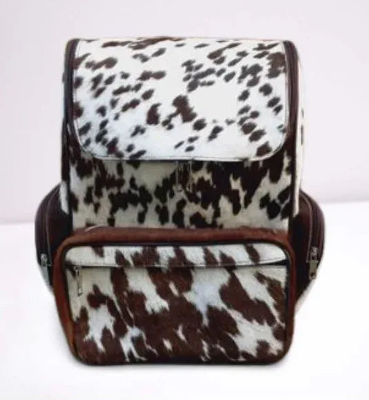 Cowhide backpack with fringe western leather backpack purse