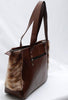 spotted cowhide tote bag leather back tricolor handbag