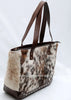 spotted cowhide tote bag leather back tricolor handbag